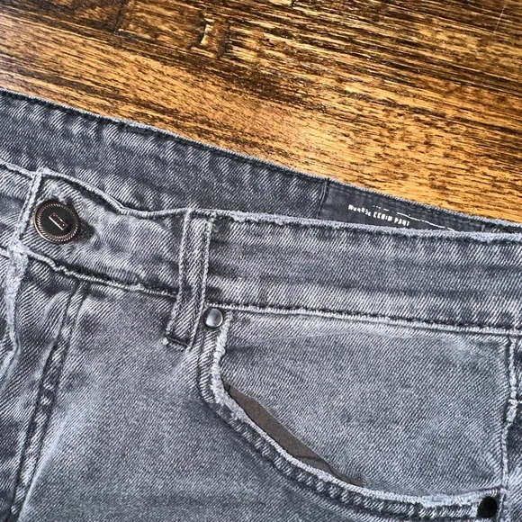 Kith Monroe Denim Pant Mens 32 Black Dark Wash Jeans Slim Distressed